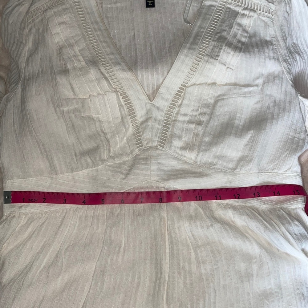 Jessica Simpson Boho Peasant Top V-Neck Long Sleeve‎ cream Blouse Lightweight - Picture 13 of 16